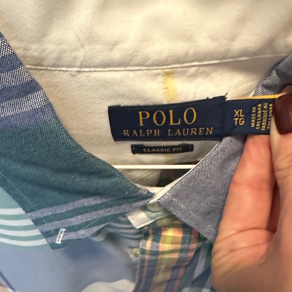 Polo by Ralph Lauren Men's Oxford Classic Fit Multicolored Dress Shirt - XL - Picture 3 of 6